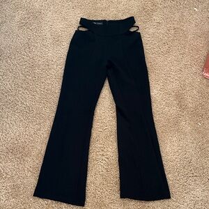 Zara Black Flare Pants with Cut-Out Detail